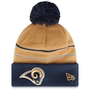 NWT Los Angeles Rams Reflect Stripe Thanksgiving 14 Cuffed Pom Knit Beanie Cap